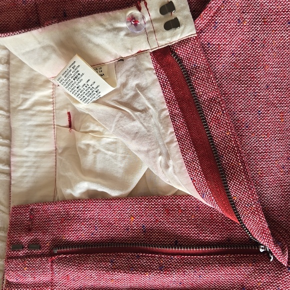 Free People Selina Tweed Wide Leg Cuffed Pants Pink Rose Women’s Size 10 - Picture 12 of 17